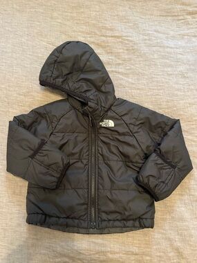 The North Face Toddler Black Reversible Hooded Puffer Jacket
